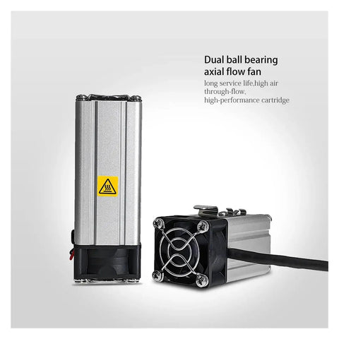 Heavy Duty Dc 24v Aluminum Cabinet Fan Heater With 200w Ptc Heating showing dual ball bearing axial flow fan design.
