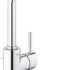 Concetto Single Handle Bathroom Faucet L Size With Starlight Chrome Finish, Silk Move for ultra smooth operation, side view