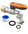 Upgraded Outdoor Faucet Lockout System With Password Lock Gate Valve Integrated Orange Brass Handle Anti Theft Water Shutoff