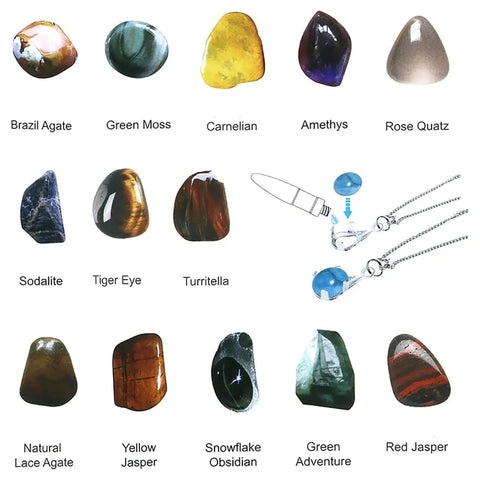 Lit Rock Polisher Kit For Gem Making stones including Brazil Agate, Amethyst, Carnelian, showcasing polished gem results