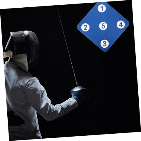 Fencer training with Multi Purpose Fencing Target, Lightweight Rubber Wall Mounted Training Tool, Durable Dual Sided Design For Fencing Practice.
