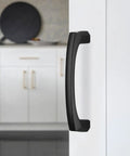 2 Pack 3 Inch Matte Black Cabinet Handles Zinc Alloy Drawer Pulls on white kitchen cabinet