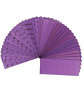 Grab This Sweet 20-Pack Of 9x36 Inch Wet Or Dry Purple Sand Sheets For Wood Furniture Cars And Workshops With Grippy Grip Grits arranged fan style.