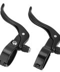 Pair Of Lightweight Aluminum Alloy Road Bike Brake Levers For 31.8mm Handlebars Black Durable And Sturdy With Smooth Braking And Precise Easy Control For Peak Performance Ride Ready, shown from side angle highlighting design and material.