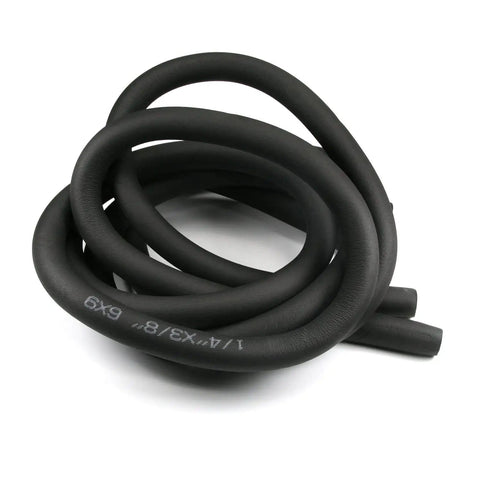 Two Pack Foam Insulation Hose For Air Conditioning, 0.24 In ID By 0.35 In Thick, 5.9 Ft Black Tubing Coiled