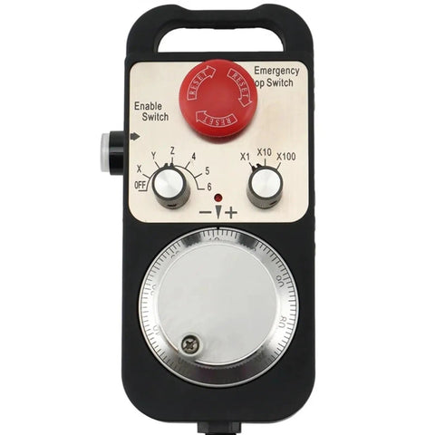 Pendant Handwheel With E Stop Button For DDCS V3 1 Motion Controller in router milling machines, top view close-up.