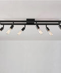 Six Light Adjustable Track Lighting Setup in Matte Black Industrial Farmhouse Style With Pivoting Heads E26 Base Dimmable Ceiling Track Lighting For Task Lighting Accent Lighting And General Lighting