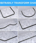 118 Inch Collapsible Shower Water Dam Barrier Keeps Water Inside Threshold And Delivers Wet Dry Separation For Bathroom And Kitchen, showing flexible silicone design on marble surface.
