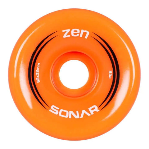 Zen Wheels Quad Roller Skate Wheels 4 Pack 32mm x 62mm 85A Orange Durable Urethane For Outdoor And Indoor Skating With Smooth Roll And Strong Grip