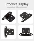 Heavy Duty Cabinet Hinges 8 Pack With Slick Self Closing Action and Surefire Half Inch Overlay Setup For No Fuss Kitchen Remodels In Solid Satin Black Steel That Runs Like Butter Daily from multiple angles.