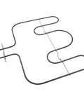 Electric Range Bake Element Replacement for Specific Models MEE36593201 and MEE36593202 Not Universal 240V 3400W Stainless Steel Outer Sheath Mounts to Back Wall with Screws Sixteen And A Half Inches Long and Nineteen And Three Quarters Inches Wide showing wavy heating element design.