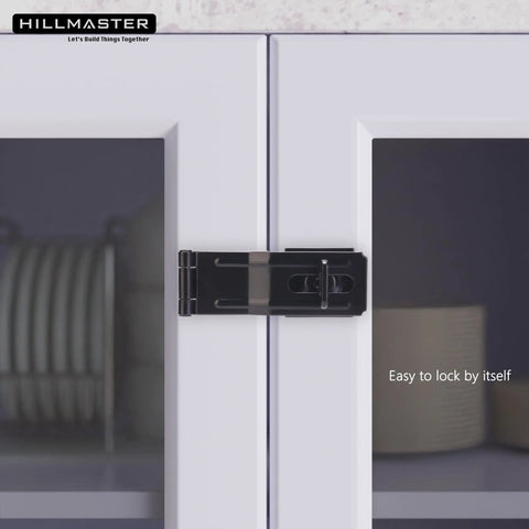 Heavy Duty Swivel Staple Hasps With Twist Knob Padlock Clasp Secures Gate Fence Or Barn Door Featuring Rust Proof Steel on cabinet doors