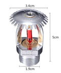 Heavy Duty Upright Fire Sprinkler Head With 68 Celsius Red Glass Bulb And Durable Copper Alloy Frame Finished In Polished Chrome, dimensions 5cm x 3.4cm x 1.9cm.