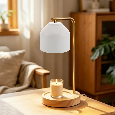 White Iron Lampshade Spare Part For Candle Warmer With 10mm Hole Diameter, Scratch Resistant Surface, Minimalist Farmhouse Design, Perfect For Everyday Home Use And Nightstand Setup on gold candle warmer