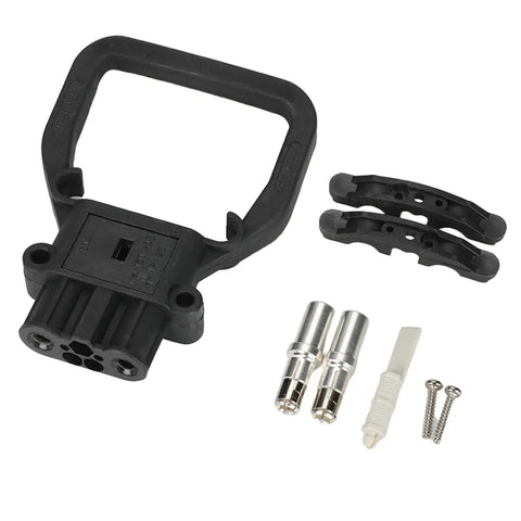 Hardcore Industrial Charging Plug For Forklifts And Electric Pallet Trucks 80A 160A 320A 150V components including connectors and terminals.