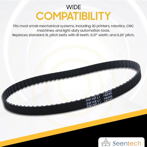 162XL Timing Belt With 81 Teeth, 0.37 Inch Width And 0.20 Inch Pitch