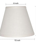 White Barrel Lamp Shade For Table And Floor Lamps Small 6x10x7.5 Inch Fabric Cloth Spider Fitter Replacement size dimensions