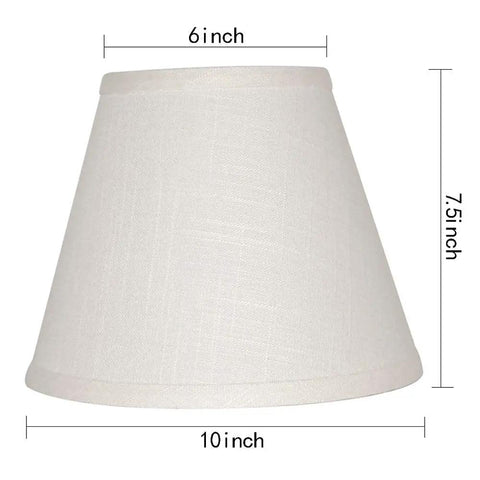 White Barrel Lamp Shade For Table And Floor Lamps Small 6x10x7.5 Inch Fabric Cloth Spider Fitter Replacement size dimensions