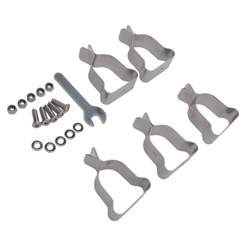 Heavy Duty Window Well Cover Clamp Set Made From Cold Rolled Steel Galvanized Spring Clamps Hardware Kit With Wrench For Corrugated Metal Plastic Covers To Stop Slippage And Keep Your Basement Dry This Rigged Up Gear Is Total Banger, 5 clamps and hardware