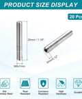 20 Pcs M6-1 X 30mm Grub Screws 304 Stainless Steel Cup Point Hex Socket Drive Allen Head Set Screws For Bathroom Fixtures Repair Furniture DIY Projects And More, showing size details.