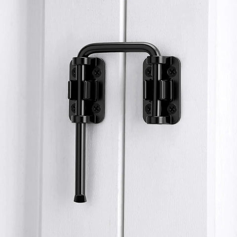 Heavy Duty Patio Sliding Door Loop Lock With U Shaped Latch Hook Adjustable 0 To 180 Degree Rotating Bar installed on door