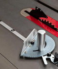 Heavy Duty Miter Gauge With Aluminum Alloy Build For Table Saw And Router Do It All Woodworking Sled Stop System shown on table saw