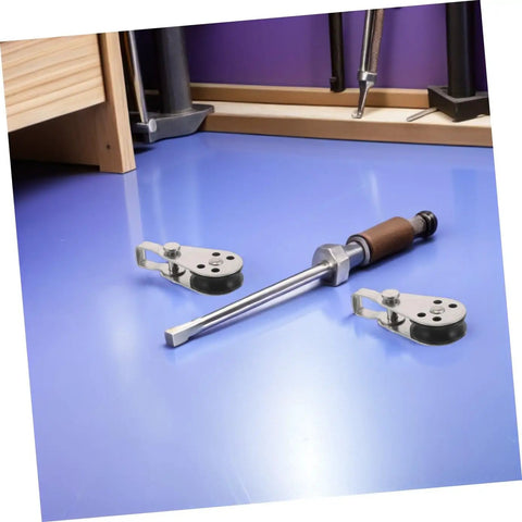 Four Pack Stainless Steel Marine Pulley Block Set With Swivel Bearing Tough As Nails Heavy Duty Rope Pulleys displayed on a table