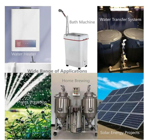 High Flow 12V DC Water Circulation Pump With Ultra Quiet Brushless Motor Delivers 3.43 GPM And 19.6 Ft Lift applications