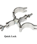 4 Pack Silver Swivel Double Truss Clamps For 2 Inch Truss System Built Tough Aluminum Alloy 220 Pound Max Load 360 Degree Swivel Dual Hinged Couplers For Flexible Cross Connection And Angled Mounting quick lock clamp