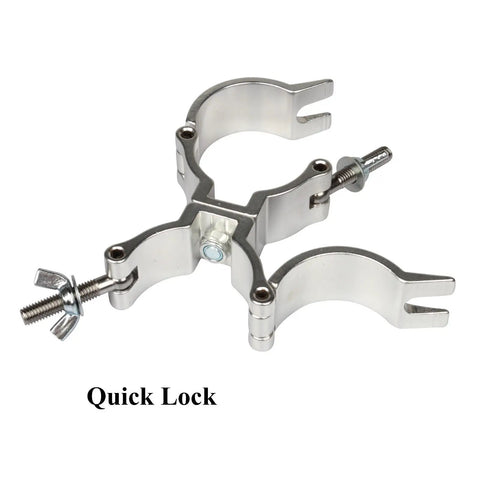4 Pack Silver Swivel Double Truss Clamps For 2 Inch Truss System Built Tough Aluminum Alloy 220 Pound Max Load 360 Degree Swivel Dual Hinged Couplers For Flexible Cross Connection And Angled Mounting quick lock clamp