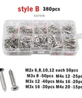 Durable Aluminum And Steel Pop Rivets Kit With Ten Sizes M1 M2 M3 M4 Cross Flat Head Self Tapping Fasteners for DIY woodworking.
