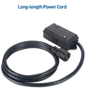 Solid 7 Way Trailer Wiring Harness With Junction Box For Rv Camper Hookups Matte Black Shell with long power cord and connector.
