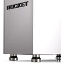 Side view of Mozzafiato FAST V Espresso Machine With Vibratory Pump, Heat Exchanger, PID Temperature Control, Chrome Finish base