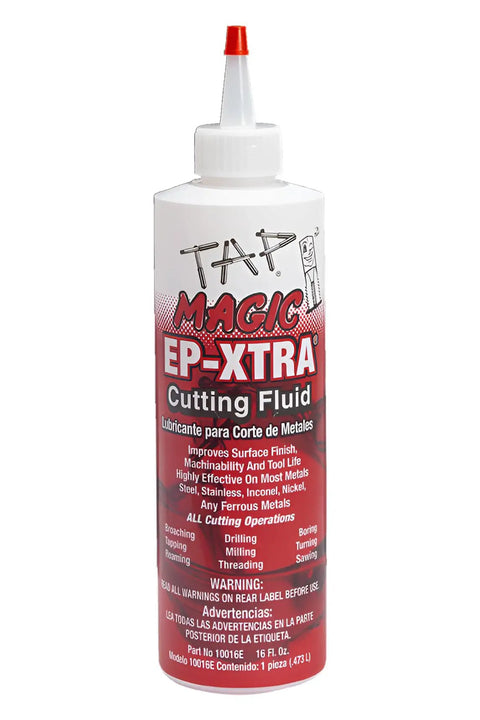 EP Xtra Cutting Fluid For Drilling Tapping And Milling All Metals Heavy Duty Lubricant That Keeps Tooling Cool And Smooth 16 Oz Bottle With Easy Pour Spout Top Made In USA