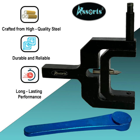 Straight Up Kickass Ball And Radius Turning Tool For Bench Top Metal Lathe Shapes Slick Curves In Brass Aluminum Steel Wood No Sweat Tuning Workshop Ready Precision Gear, featuring high-quality steel body and blue handle.