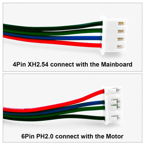 3-piece 1.5m stepper motor cable set with 4-pin XH2.54 to 6-pin PH2.0 connectors for Ender 3 3D printer