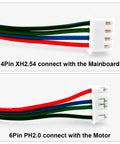4 Pack 1 Meter 4Pin To 6Pin Stepper Motor Cables For 3D Printers, XH2.54 To PH2.0 Connectors, Nema 17 Compatible, Wiring Set