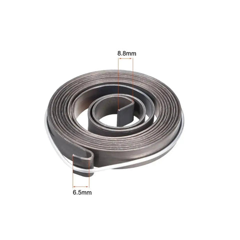 Upgrade Your Drill Press With This Heavy Duty Steel Quill Feed Return Coil Spring Assembly, 8.8mm width, 6.5mm thickness.