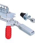 Beefy Heavy Duty Quick Release Toggle Clamp 507lb Steel Reinforced Clamping Tool with red handle and screw for welding fixtures