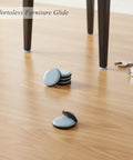 No-Slip PTFE Furniture Sliders With Adhesive Backing, 0.63 Inch Round Glide Pads for hardwood in use on chair leg