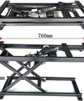 Sleek Electric Lift Coffee Table With Remote Control And Sturdy Iron Frame, showing height adjustments of 180mm and 680mm.