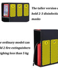 Heavy Duty Metal Fire Extinguisher Cabinet Wall Mount Storage Box designed for 2 fire extinguishers, weatherproof, black, industrial grade.
