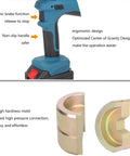 Pro Grade Slick Cordless Electric Hydraulic Crimping Pliers Rechargeable Battery Powered Wire Connector Press Machine ergonomic handle and high hardness mold for easy operation.