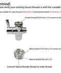 Faucet Diverter Valve With Quick Connection From Sink To Garden Hose And Shower Hose For Bathroom And Kitchen Chrome Finish