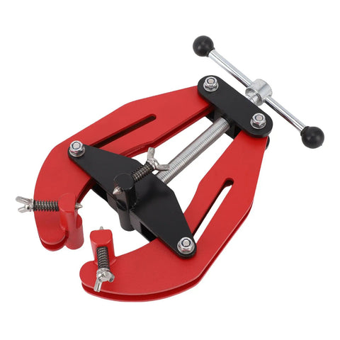 Heavy Duty Adjustable Pipe Alignment Clamp With Quick Acting Dual Handle Screws, 2 to 6 inch, alloy steel for welding tasks.