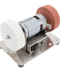 7 Speed Mini Bench Grinder 100W Motor Electric Polishing And Grinding Machine For Woodworking Metal Jewelry Cutter Crafting with two grinding wheels.