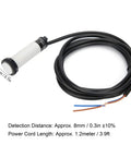 Inductive Proximity Switch 90-250VAC 8mm Sensing Distance With 3.9ft Power Cord Capacitive Approach Sensor Rugged ABS Housing