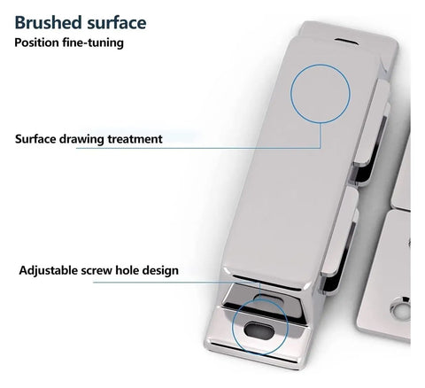 Push To Open Magnetic Cabinet Catches Two Pack Stainless Steel Heavy Duty Drawer Latches brushed surface and screw design