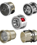 Metal Turbofan Aircraft Engine Model Kit With Twin Rotor Mechanics 1 To 10 Scale Jet Engine Replica components front view