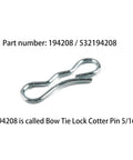 Bow Tie Lock Cotter Pin Set For Lawn Mowers 5 Sixteenths Inch And 7 Sixteenths Inch Includes 20 Pins Replacement Parts Fits Sears Craftsman Husqvarna Lawn Mowers Easy Install DIY Friendly Durable Steel Construction For Decks And Maintenance.